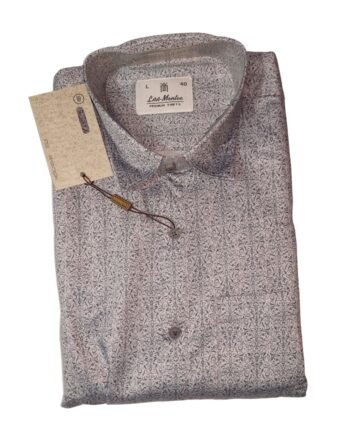 LAA-MONTEE Men's Light Grey Printed Premium Shirt