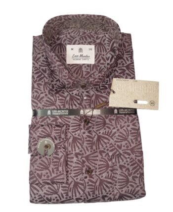 LAA-MONTEE Men's Maroon Printed Premium Shirt