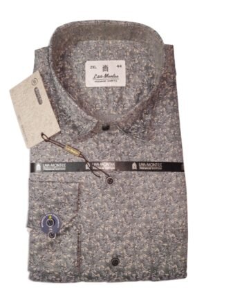 LAA-MONTEE Men's Grey Printed Premium Shirt